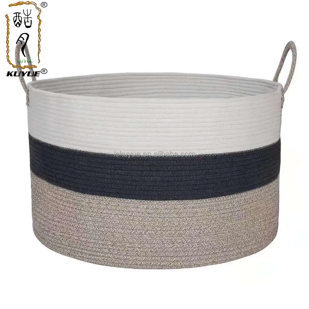 KUYUE Laupagani Design Wicker Cotton Rope Basket 38mm Foldable Storage for Watches Blanket Toys Relogio Gifts Foldable Opp Bag