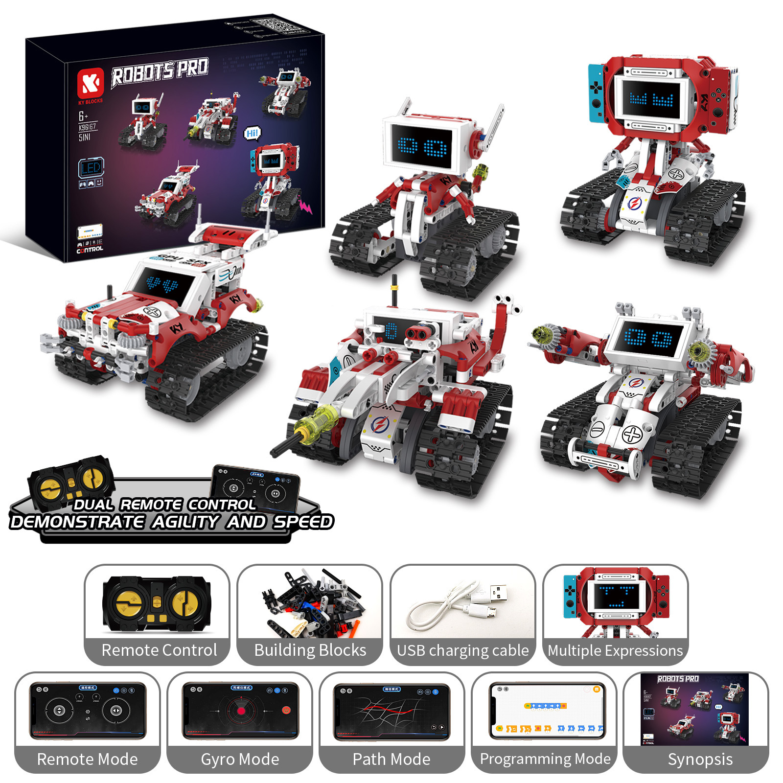 5-in-1 digital game robot-handle remote control mobile phone