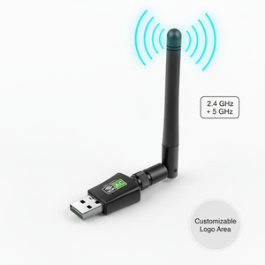 محول واي فاي خارجي لاسلكي Urant 600M-5DB بتردد 5 جيجاهرتز، USB 2.0، توصيل وتشغيل، سرعة 10/100 ميجابت في الثانية، للكمبيوتر المحمول - متوفر - Product Image 6