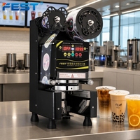 Machine de scellage automatique FEST pour gobelets de thé à bulles, thé au lait, café, jus et gobelets en plastique pour boissons