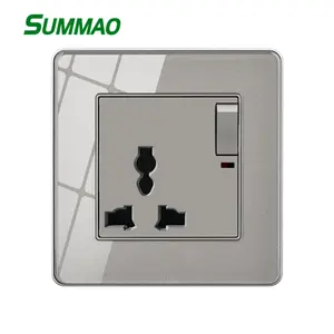 Multi Wall Switch Socket with Light Indicator 3 Pin Universal Sockets and Switch