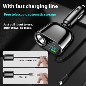 100W sạc xe hơi công nghệ sạc nhanh pd30w + siêu có thể gập lại cáp có thể thu vào - Product Image 4