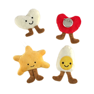 Lindo Regalo de Moda: Llavero de Mosquetón con Diseño de Animal de Peluche de Algodón PP Suave, Forma de Corazón y Estrella de Cinco Puntas - Product Image 1