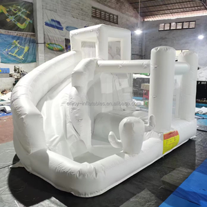 Gorila blanca de <span class=keywords><strong>alquiler</strong></span> de fiestas con pozo de bolas y tobogán <span class=keywords><strong>Castillo</strong></span> <span class=keywords><strong>inflable</strong></span> 13 'x 13' Adultos Toda la boda blanca para casa de rebote 6x6 - Product Image 2