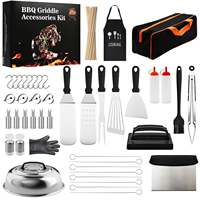 Ensemble d'accessoires pour plaque chauffante en acier inoxydable, kit d'accessoires pour barbecue pour Blackstone Tepanyaki