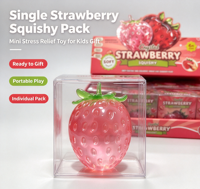 Jouet Squishy Fraise en Cristal, Doux comme la Vaseline, Fruité Réaliste, Anti-stress Sensoriel, Cadeaux et Favors de Fête