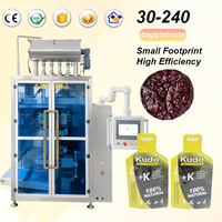 Automatische 4-baans fruitjam verpakkingsmachine voor onregelmatige vormen, jamzakjes verpakkingsmachine