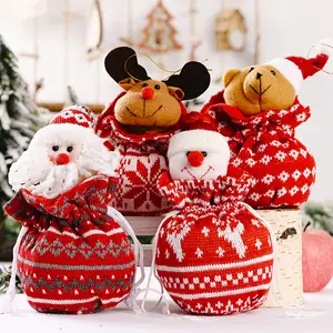NOUVEAU Sacs cadeaux de Noël Sacs à bonbons pour enfants Bonhomme de neige Ours Sacs à main Sacs de rangement Cadeaux d'anniversaire Décorations de Noël Cadeau de fête