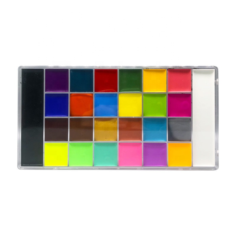 26 Color Oil Based Art Female Body Face Painting with 10 Brushes 5 Stencils 2 Metallic for Halloween Masquerade