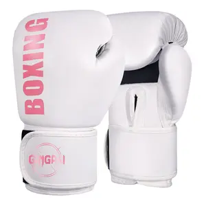 Gants de boxe en PU avec logo personnalisé Gants de boxe professionnels de Muay Thai Gants de kick de boxe MMA Sac de frappe Gants de boxe d'entraînement MMA