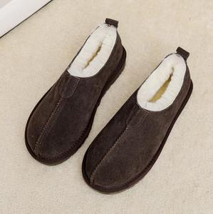 2023 décontracté durable chaud en cuir souple doublé de fourrure chaussures d'hiver mocassins pour hommes - Product Image 5