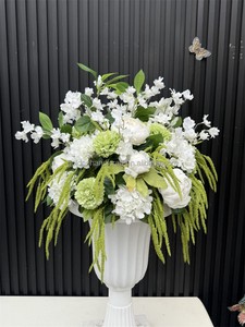 Centro <span class=keywords><strong>de</strong></span> <span class=keywords><strong>Mesa</strong></span> Artificial con Bola <span class=keywords><strong>de</strong></span> Flores Blancas y Verdes Estilo Jardín <span class=keywords><strong>de</strong></span> Moda <span class=keywords><strong>para</strong></span> Decoración <span class=keywords><strong>de</strong></span> Bodas - Product Image 6