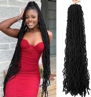 Extensions de cheveux bouclés Goddess Faux Locs de 36 pouces en gros pour femmes noires, pré-bouclées, synthétiques, douces, Nu Locs pour tresses