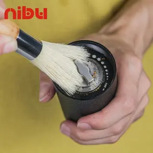 Nibu spazzola da cucina all'ingrosso accessori per caffè macinacaffè spazzola per la pulizia della polvere con manico in legno