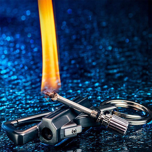 Encendedor de queroseno metálico permanente con llavero, a prueba de viento, iniciador de fuego con pedernal, tipo mechero, abridor de botellas - Product Image 6