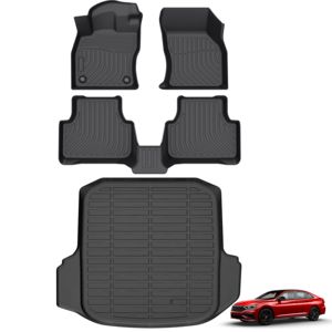 Alfombrillas de Coche 3D Premium Resistentes a las Manchas, Alfombrillas de Secado Rápido con Diseños Atractivos, Revestimiento para el Suelo del Coche para Volkswagen Vento GLI 2019-2025 - Product Image 1