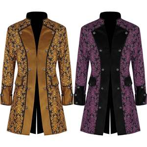 Abrigo de Disfraz Medieval para <span class=keywords><strong>Hombre</strong></span>, Estilo Vintage, para Halloween, Gabardina Jacquard, Uniforme Retro Steampunk, Chaqueta de Cola Media, Estilo Victoriano Gótico - Product Image 5