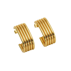 ZOGXIN Gold Plated U Shape Stud Earrings Geometric Design Stainless Steel Fashion Jewelry For Women - Product Image 5