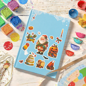 Christmas themed felt decorative <b>stickers</b> vintage stamp style designs suitable <b>for</b> mobile phones <b>laptops</b> scrapbooks envelopes - Product Image 3