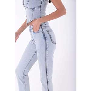 Jeans de Cintura Alta con Cierre y Estampado de Rayas Transpirable, Corte Holgado, Estilo Y2K, Casual, para Invierno y Verano, Talla XL - Product Image 3