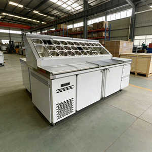 Équipement de réfrigération commerciale, réfrigérateur à double compresseur, 59 pouces, sous le comptoir, table de préparation pour salades, sandwichs, pizzas - Product Image 1