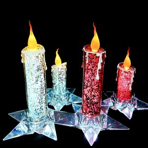 Bougie sans flamme à piles, en cire véritable, à LED scintillante, pour Noël - Product Image 4
