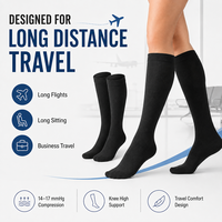 Chaussettes de compression pour le voyage longue distance, hauteur genou, compression graduée, OEM, étiquette privée