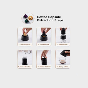 Cafetière d'extérieur Presse à main portable Machine à expresso compatible avec diverses capsules de café en poudre pour voiture - Product Image 6