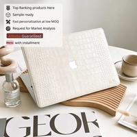 Étui rigide en cuir de crocodile marron à imprimé léopard Yihe pour MacBook Air 2022 A2681 Macbook Pro