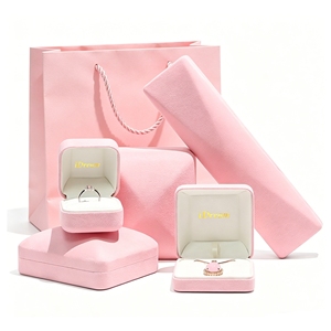 Boîte à bijoux personnalisée <span class=keywords><strong>IDream</strong></span>, neutre, écologique, carrée, pour la Saint-Valentin, pour bagues, boucles d'oreilles, colliers, doublure en velours, finition dorée - Product Image 1