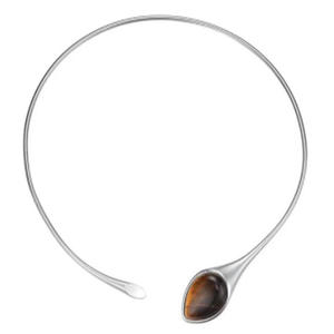 Gargantilla de estilo Serpiente de Cobre chapado en oro a la moda, <span class=keywords><strong>Collar</strong></span> Chapado en plata con piedra de ojo de Tigre de gota de agua Natural - Product Image 4