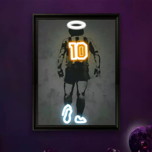 Cadre photo LED numéro 10, néon, décoration murale intérieure suspendue, peinture lumineuse suspendue, alimentation USB, lumière ambiante à intensité variable 5V - Product Image 1