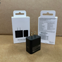 Chargeur rapide USB-C PD 45W original pour S25/S24/S23 avec câble rétractable et pliable, protection OVP, prise US pour téléphone portable