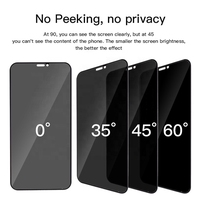 Prix d'Usine Protection d'Écran Confidentialité en Verre Trempé Anti-Espion 2.5D Dureté 9H Compatible pour iPhone XR 12 13 14 15 16 Pro Max