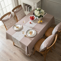 Nappe de Noël en jacquard, nappe en coton et lin