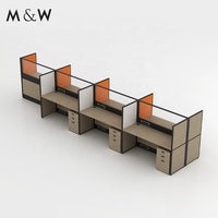 Système de cloisonnement de bureau réglable en mélamine et aluminium M&W Modern Furniture pour poste de travail à domicile, bureau et école
