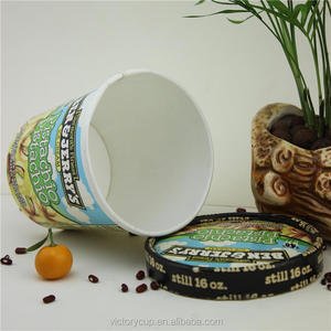 Taza de papel de helado de alta calidad con impresión de 473ml <span class=keywords><strong>pinta</strong></span> con tapa de papel - Product Image 6