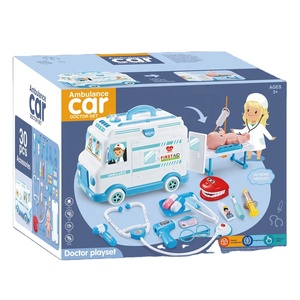 प्रथम सहायता एम्बुलेंस कार खिलौना प्लास्टिक चिकित्सा किट खेल और डॉक्टर गुड़िया के साथ भूमिका-खेल - Product Image 2