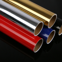 Vinilo Espejo Plateado/Dorado, Vinilo Autoadhesivo, Rollos de Vinilo de Corte de Color para Material de Adhesivos Publicitarios