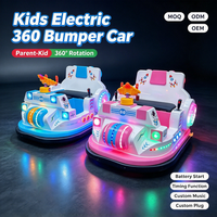 Voiture électrique pour enfants à rotation 360 degrés, en fibre de verre, pour parc extérieur, avec éclairage LED arc-en-ciel, prise personnalisée