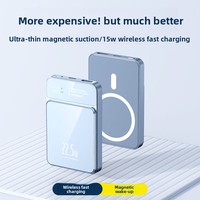 Batería Externa Magnética de 10000mAh, Carga Rápida de 22.5W, Ultra Delgada, Portátil, con Cable e Inalámbrica