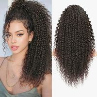 Queue de cheval afro bouclée crépue de 20 pouces avec pince à griffes – Vente en gros # Extensions de cheveux en fibres premium 1B Fluffy sans couture pour femmes noires en stock