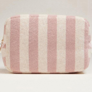 Sac <span class=keywords><strong>de</strong></span> <span class=keywords><strong>toilette</strong></span> personnalisé pour femme <span class=keywords><strong>en</strong></span> <span class=keywords><strong>tissu</strong></span> éponge doux, organiseur <span class=keywords><strong>de</strong></span> cosmétiques <span class=keywords><strong>en</strong></span> <span class=keywords><strong>tissu</strong></span> éponge rayé, sac à maquillage <span class=keywords><strong>en</strong></span> <span class=keywords><strong>tissu</strong></span> éponge - Product Image 5