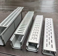 Drain de tranchée à canal en U en acier inoxydable 304/316 avec couvercle de grille pour hôtel, cuisine,  | Grille amovible