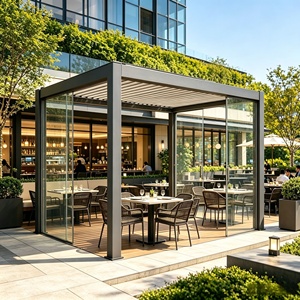 Toldo Redondo Inteligente Ajustable para Exteriores, con Marco de Aluminio con Recubrimiento en Polvo, Motor Tubular Silencioso, para Jardín, Patio y Familia - Product Image 5