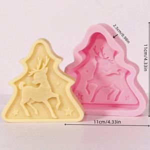 M54288 Christmas Santa Christmas Tree Elk, Polymer Clay Brickearth Baking Decoration <b>Mold</b> Gypsum Resin Silicone <b>Mold</b> - Product Image 3