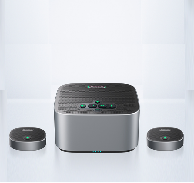 New Professional Portable Wireless Conference Speakerphone with 2 Expansions USB Bluetooth Conference Microphone