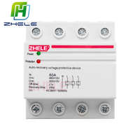 Dispositif de protection contre les surtensions et les sous-tensions ZHELE 40A 50A 63A 80A 100A 230V 380V protecteur de tension automatique triphasé
