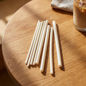 Pailles à boire en farine de riz comestible de 6,5 mm, écologiques, biodégradables, de qualité alimentaire, pour jus, boissons gazeuses, thé glacé - Product Image 1