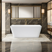 Baignoire autoportante en acrylique de haute qualité égouttoir Design moderne emballage empilé prix modéré pour application hôtelière